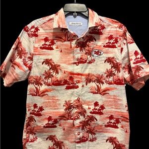 Tommy Bahama Red Tropical Men's Shirt with KC Chiefs Logo